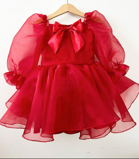 PREORDER Red Organza ultimate twirl dress