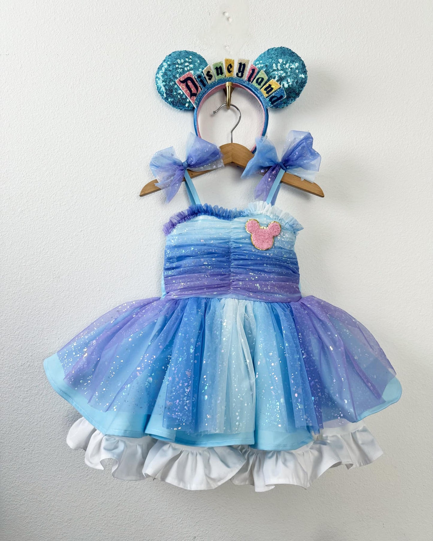 PREORDER Blue ombre shimmer dress (patch add-on separate)