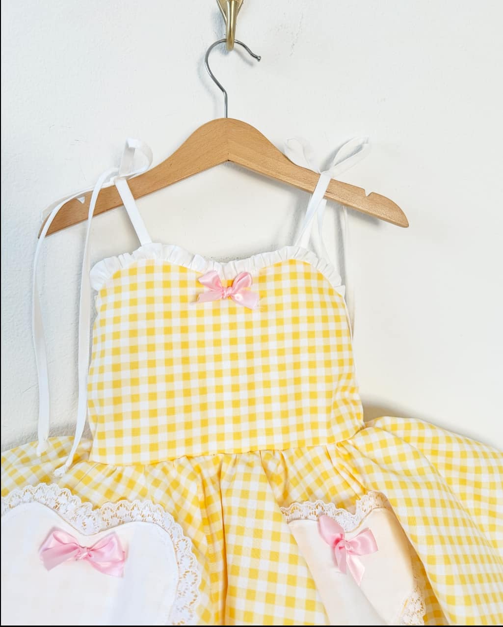 PREORDER Yellow gingham poof dress ( Petticoat layer INCLUDED)