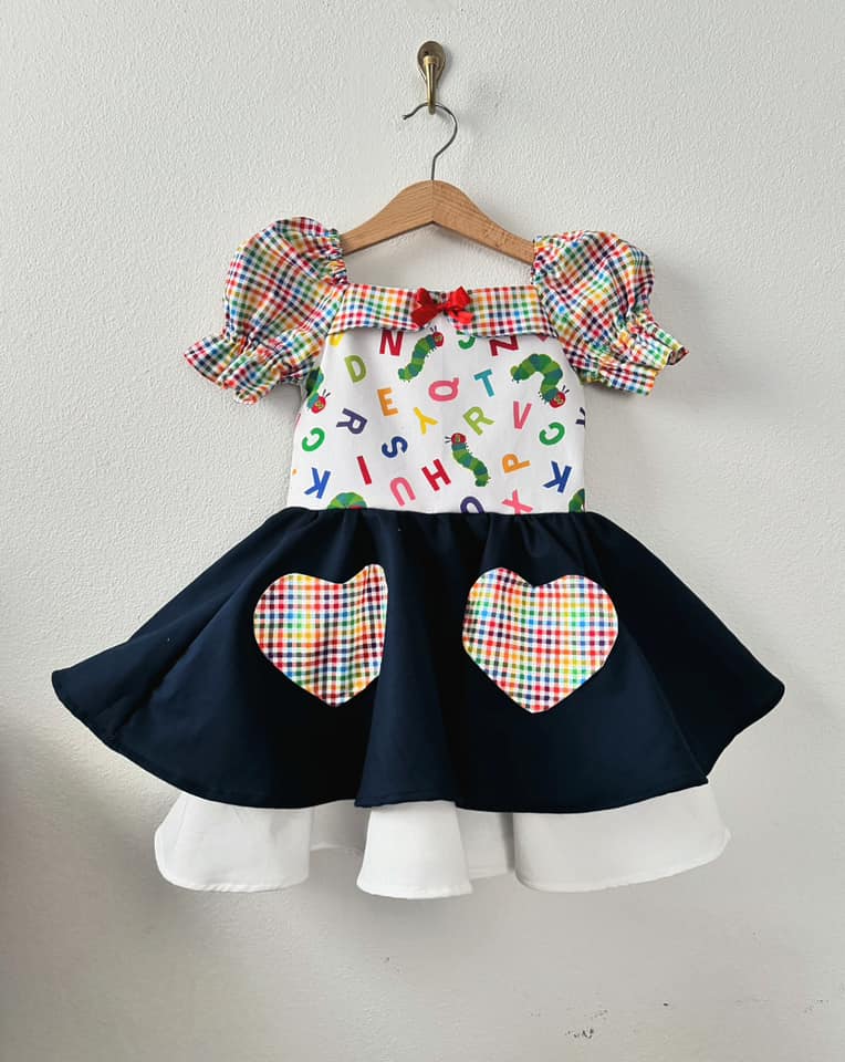 PREORDER Back to school catepillar twirl dress