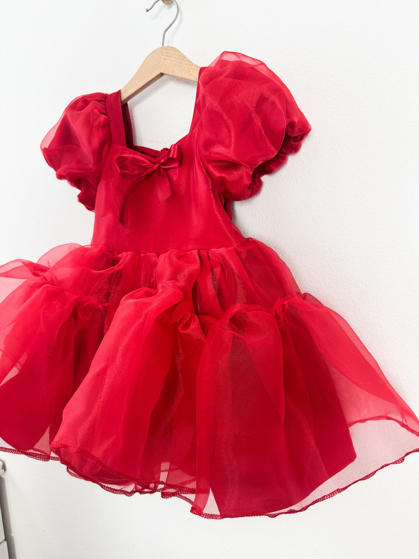 PREORDER Red Organza twirl dress