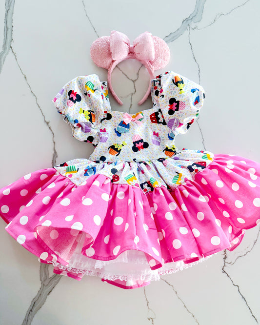 (3t ready to ship) The Mouse Ultimate celebration dress with petticoat layer