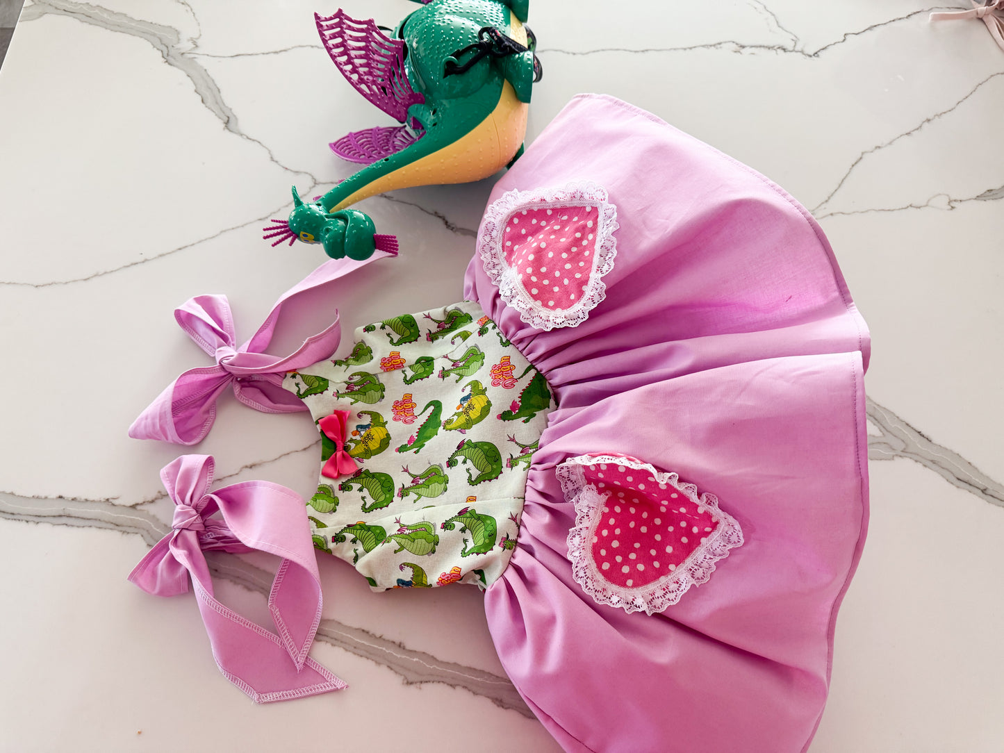 PREORDER Dragon bow dress with petticoat layer