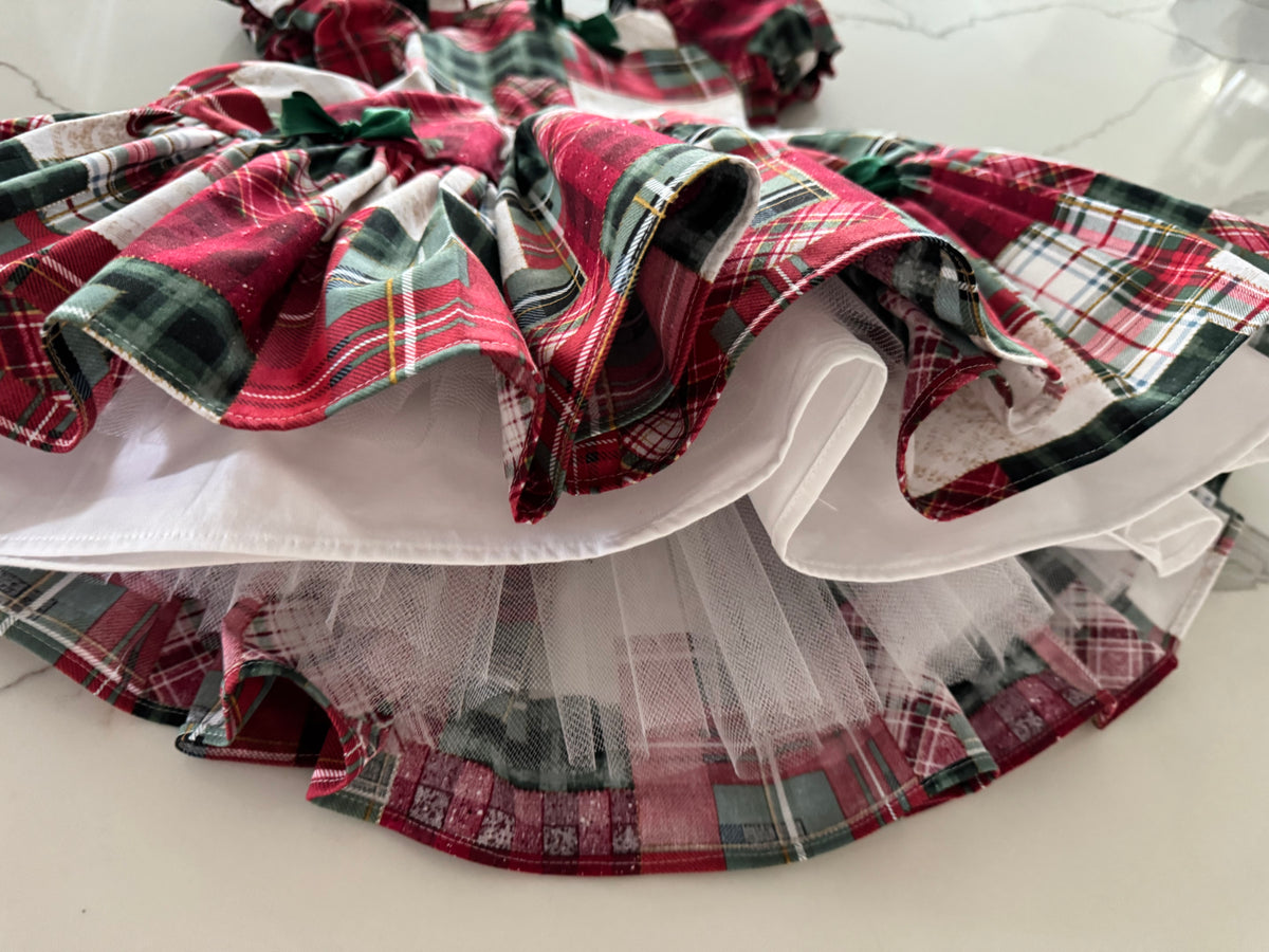 PREORDER Patchwork holiday petticoat dress