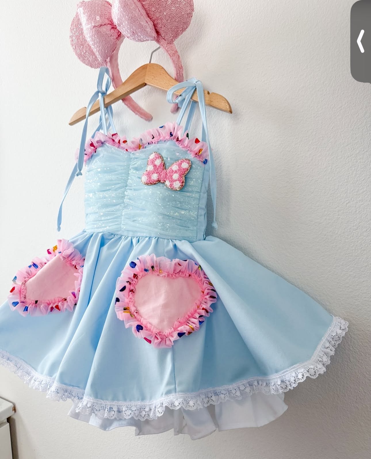PREORDER pink+ blue poof dress ( Patch included)