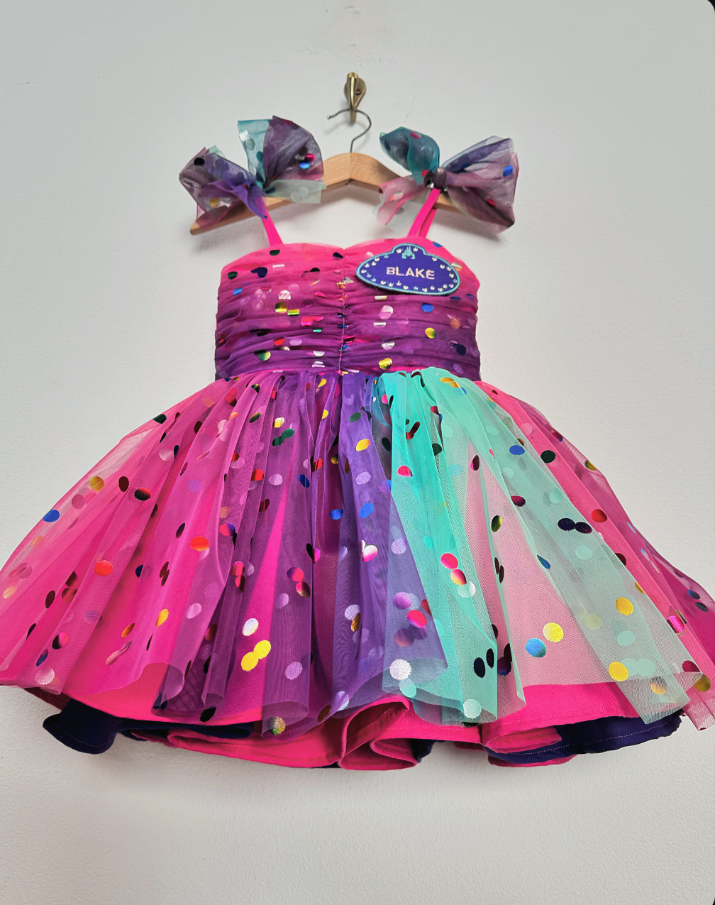 PREORDER Confetti dot ombre twirl dress ( DM NAME FOR PATCH)