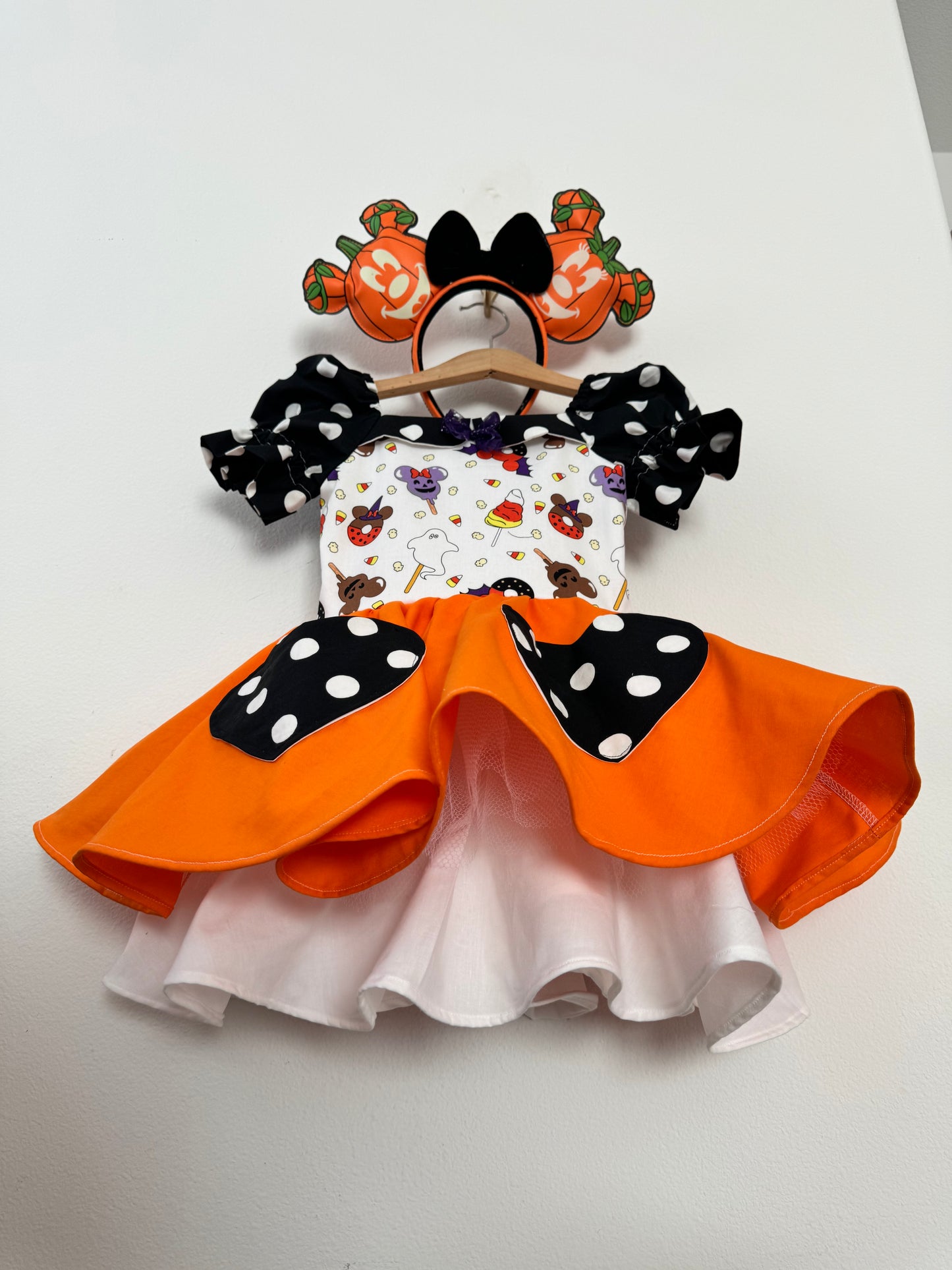 PREORDER Halloween treats twirl dress ( petticoat layer included)