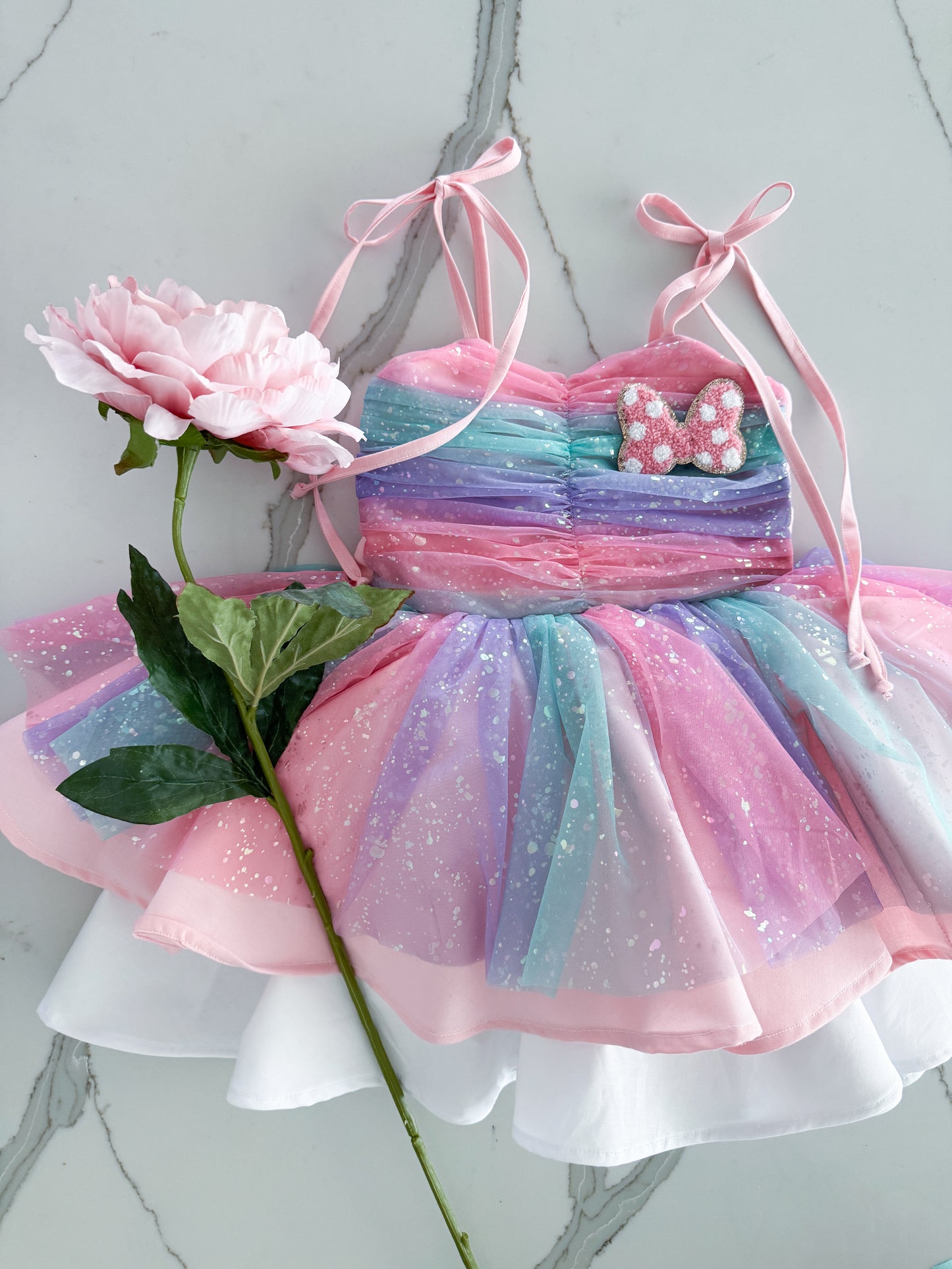 PREORDER Pink ombre princess twirl dress ( petticoat layer included)