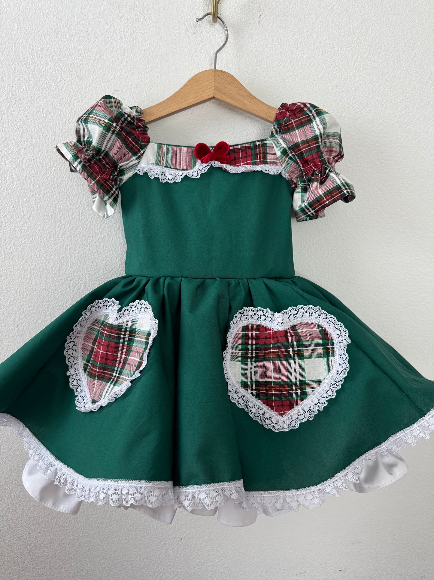 PREORDER Plaid and Green twirl dress