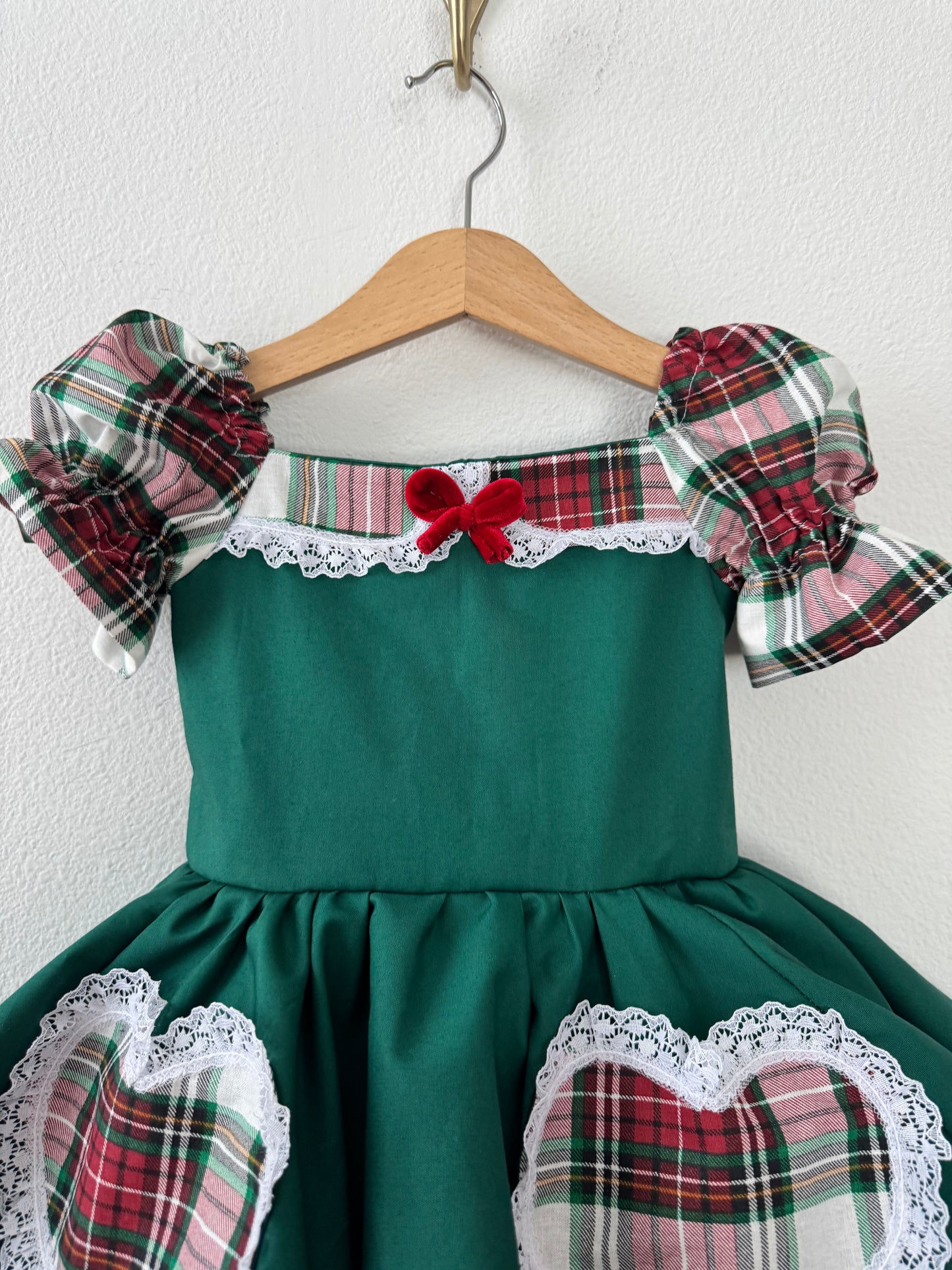 PREORDER Plaid and Green twirl dress