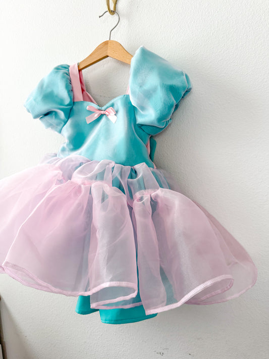 PREORDER Teal+Pink Poof Organza Poof dress