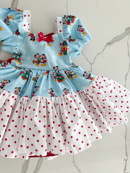 PREORDER Snowflake mouse poof dress with petticoat layer