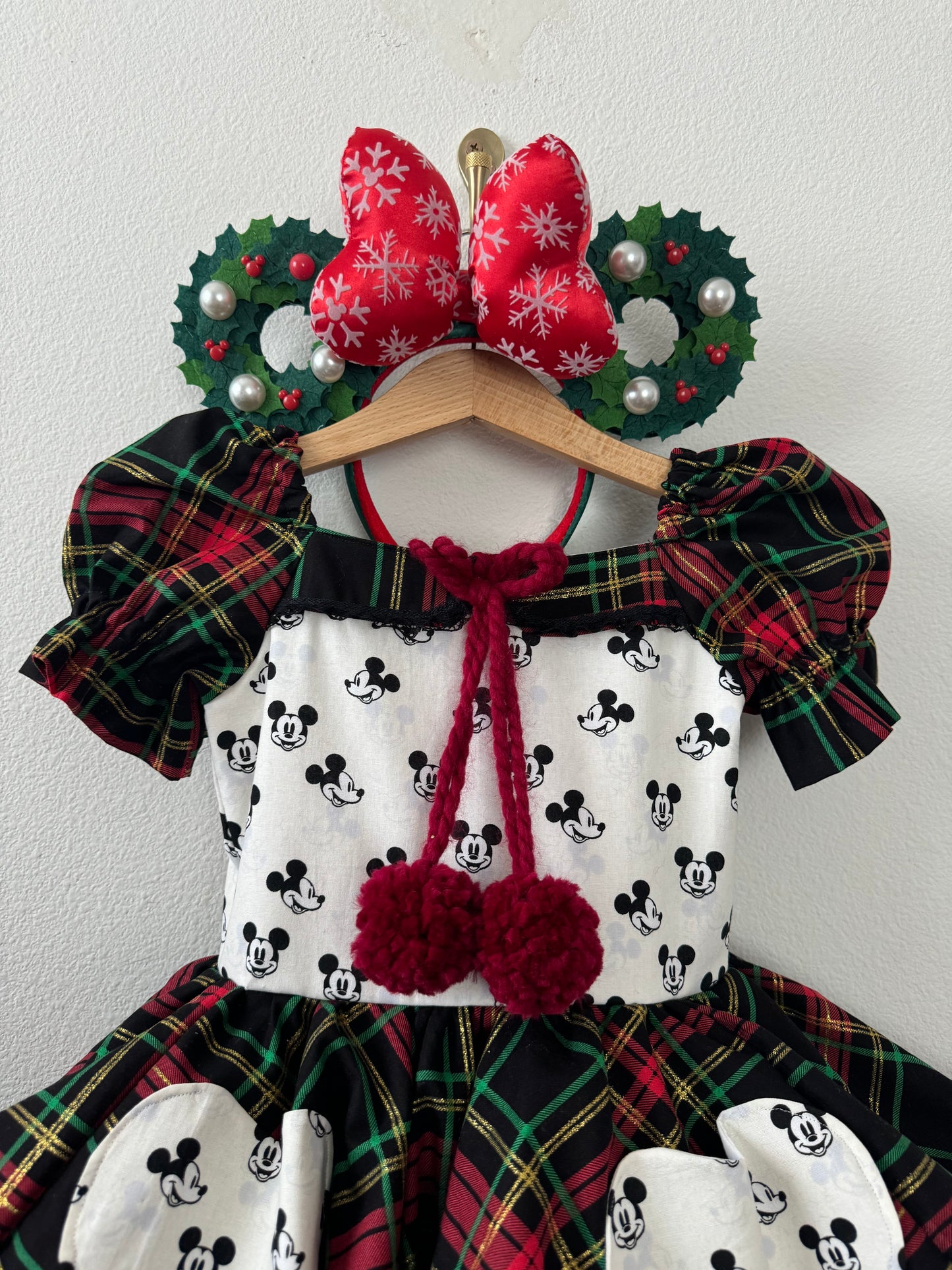 PREORDER Holiday plaid twirl dress with petticoat layer