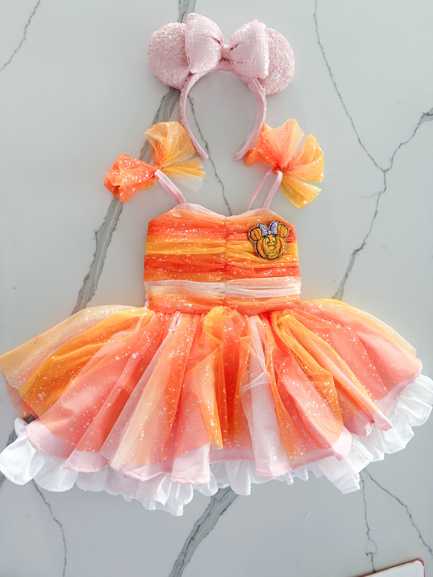 5t Pink Halloween Glimmer twirl dress ( Pumpkin Patch INCLUDED)