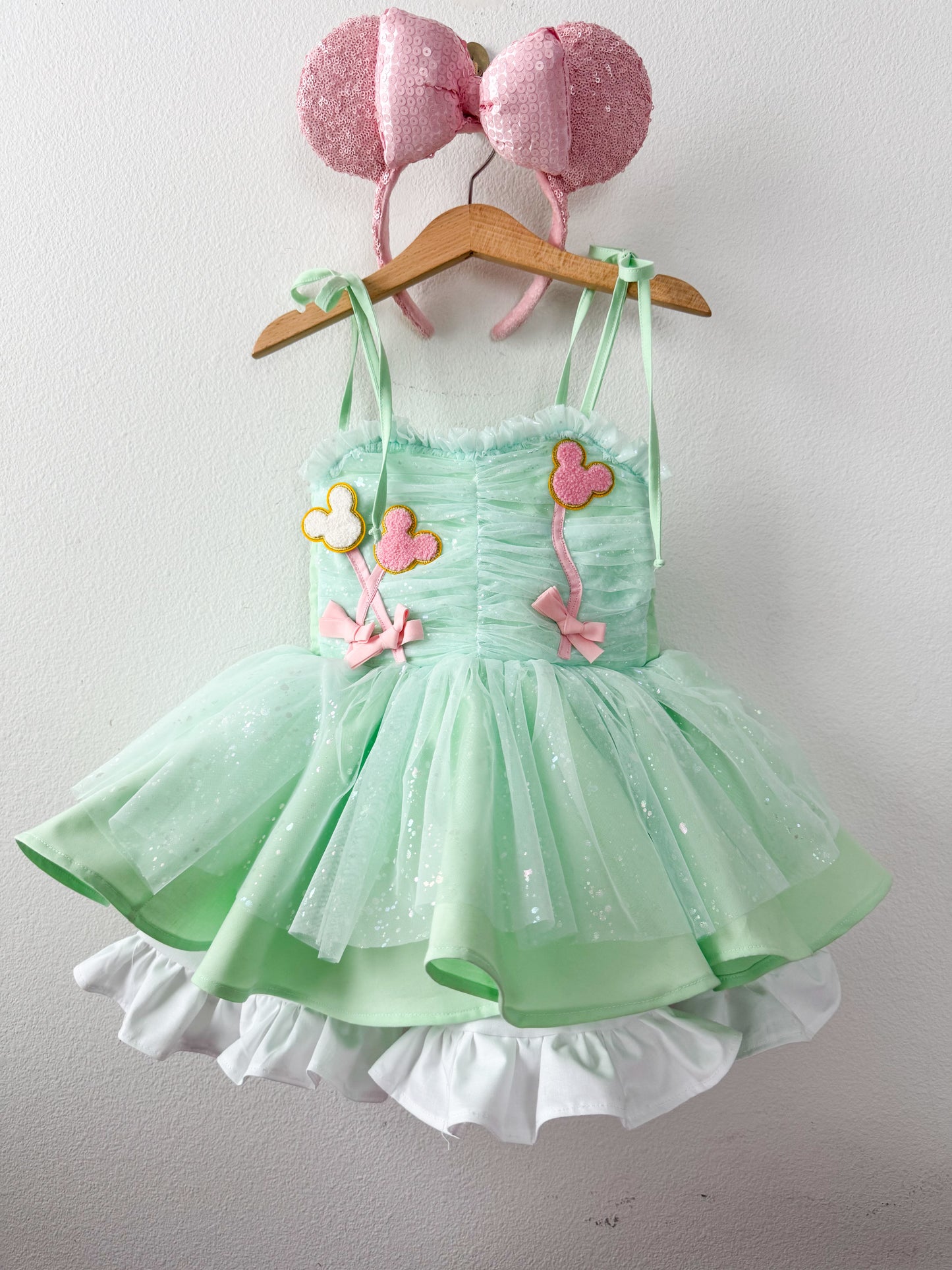 PREORDER Mint+Pink Balloon poof dress