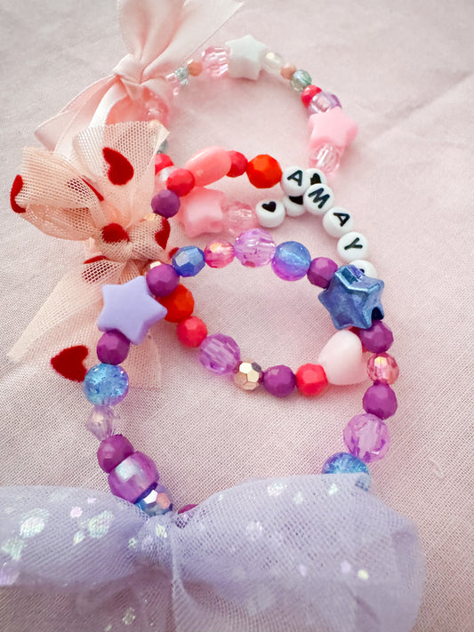 3 pack valentines kids friendship bracelet set