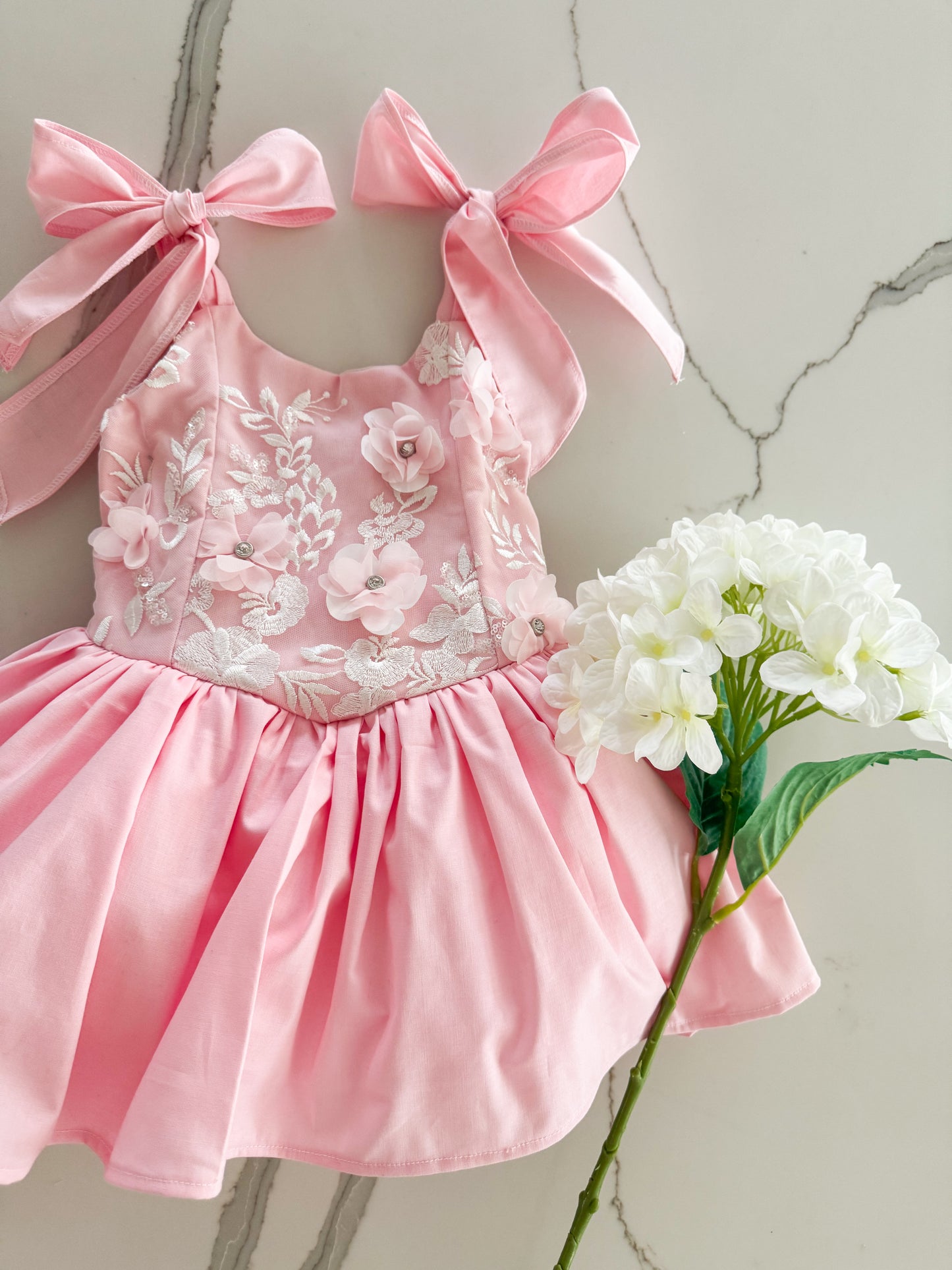 PREORDER Embellished V-shape dress with petticoat layer