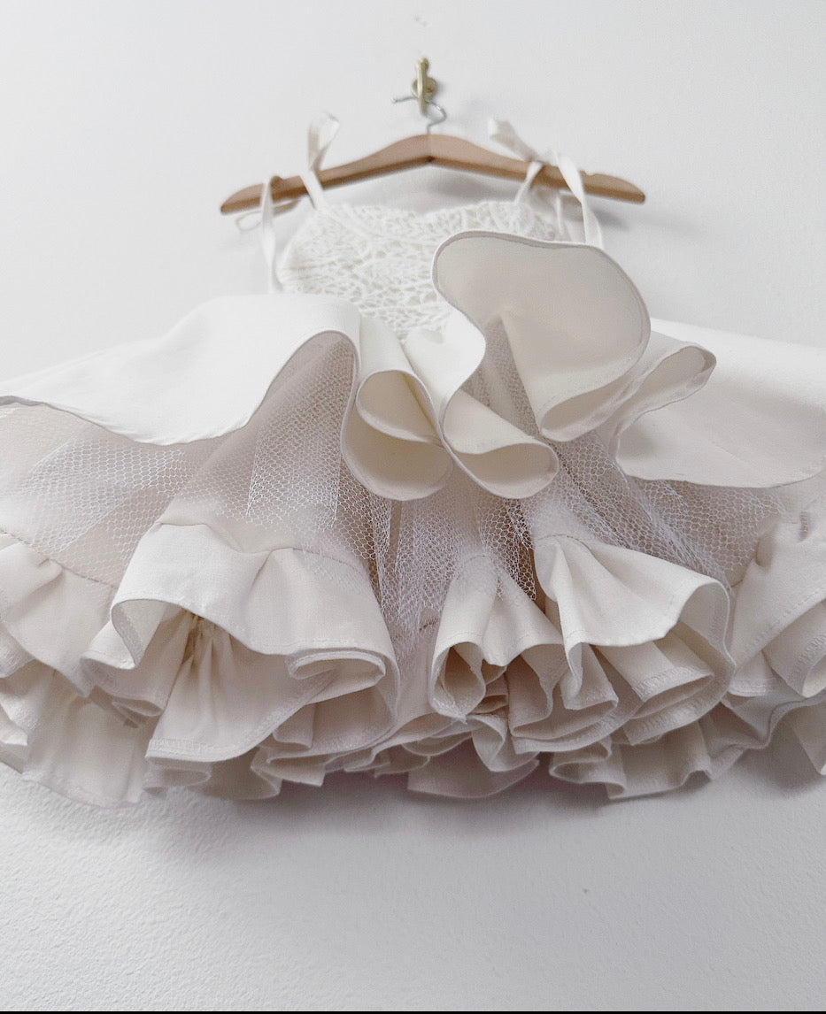 PREORDER Cream lace ultimate poof dress ( Petticoat layer INCLUDED)
