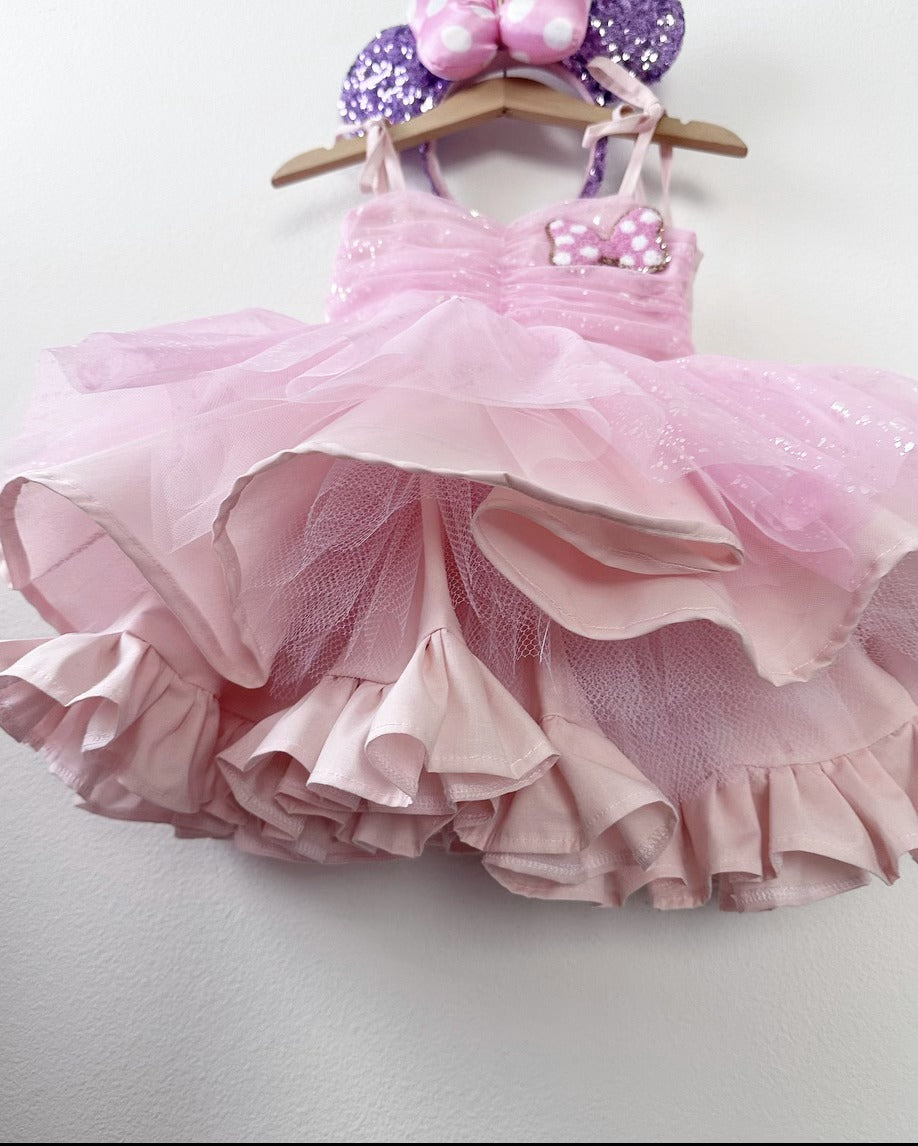 One size 6 and one 7 ready to ship ) PREORDER Pink Glimmer ULTIMATE poof dress (Add patch in separate listing)