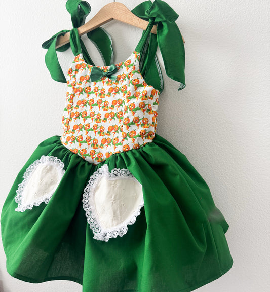 PREORDER Oh Orange Bird dress with petticoat layer