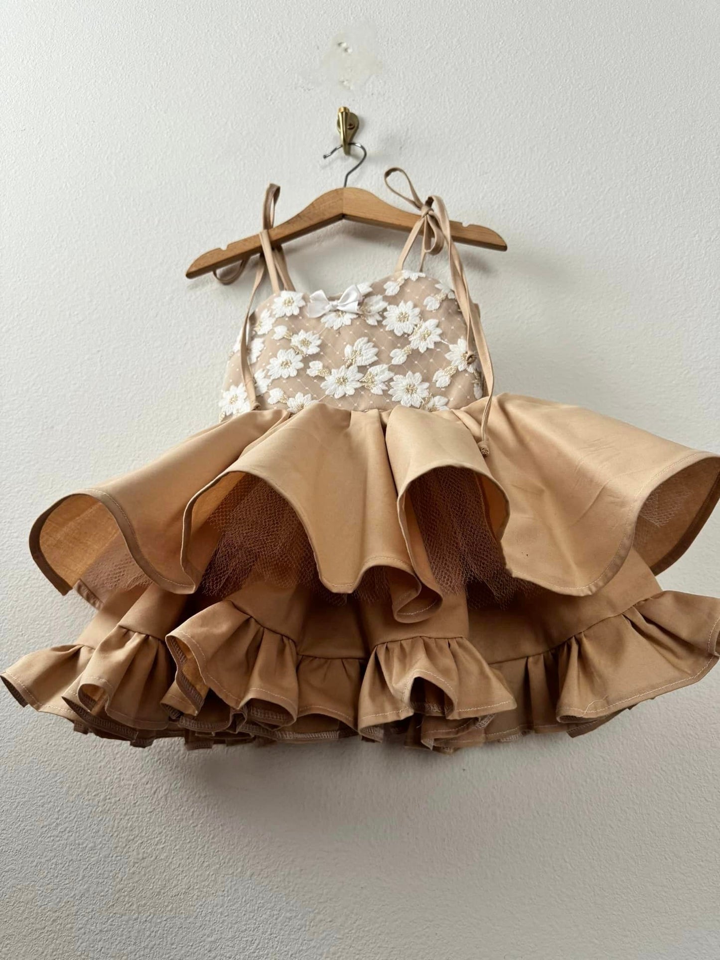 PREORDER Neutral garden poof dress (petticoat layer INCLUDED )