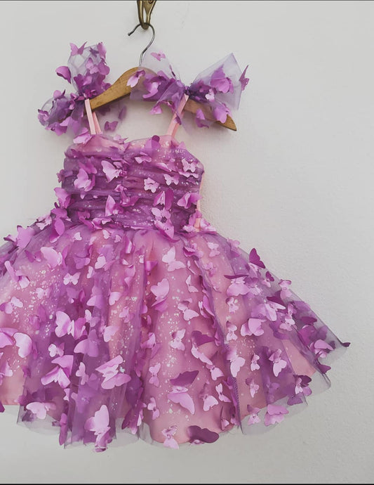 PREORDER Purple Mariposa twirl dress (Petticoat layer INCLUDED)