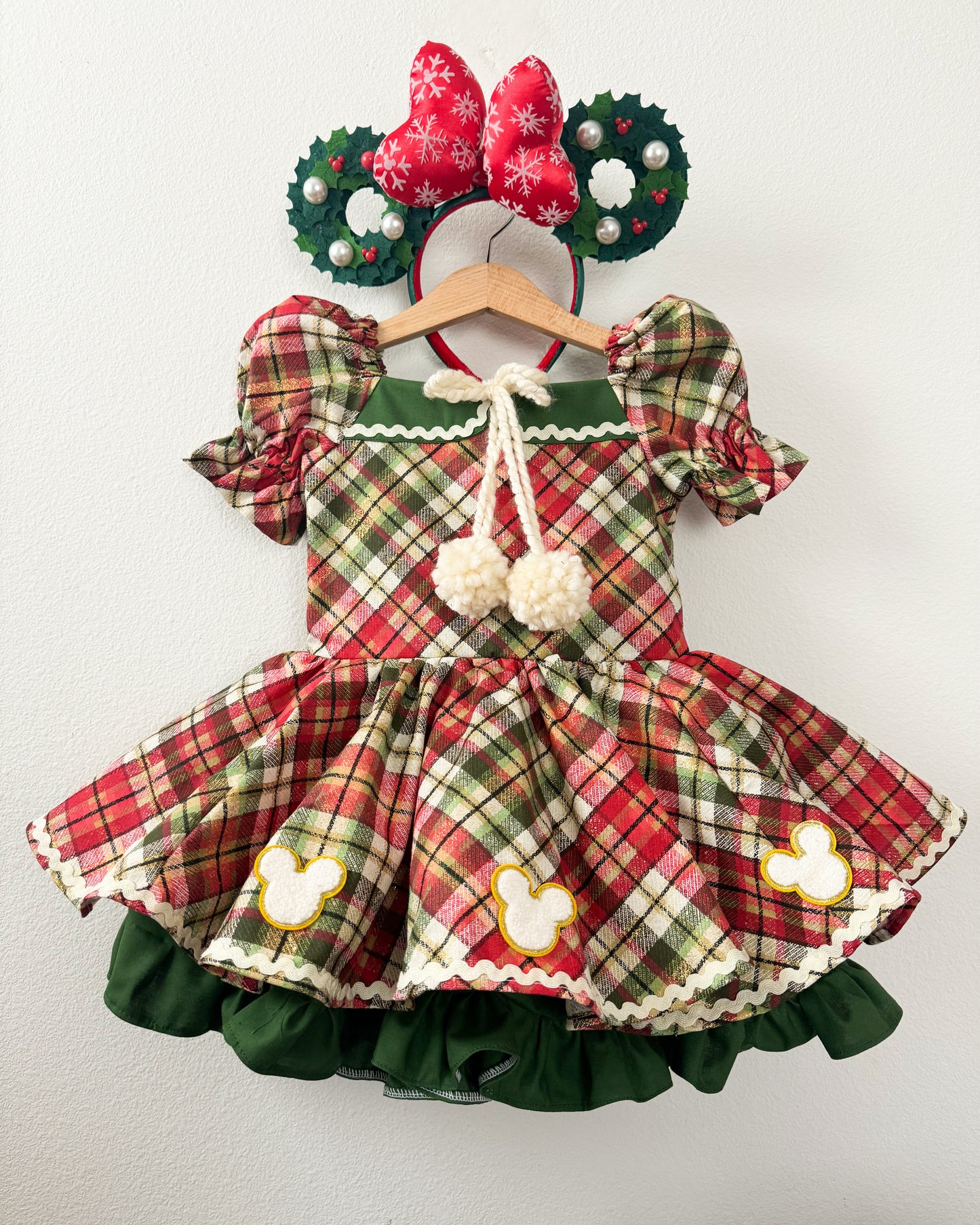 PREORDER Mouse plaid petticoat twirl dress