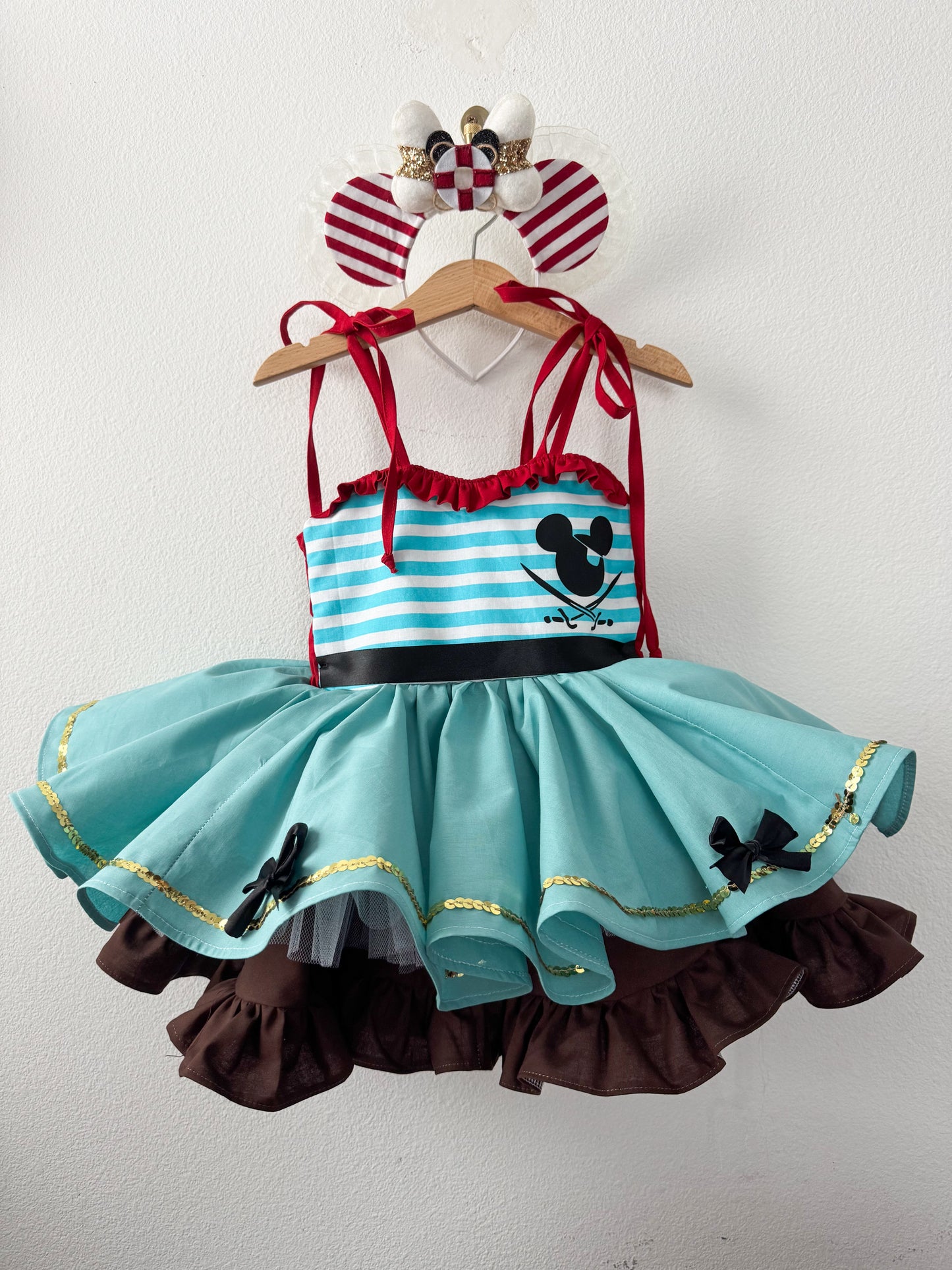 PREORDER Pirate night twirl dress with double petticoat