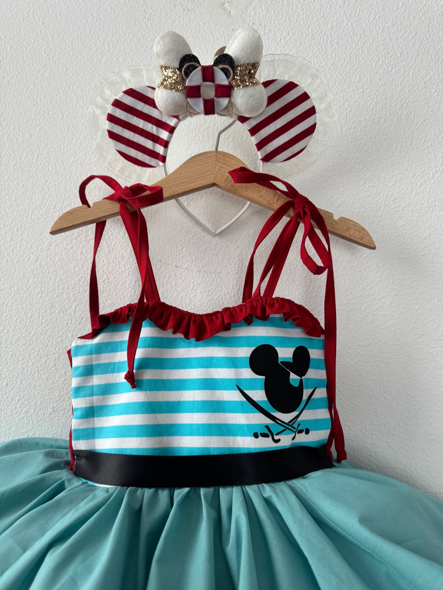 PREORDER Pirate night twirl dress with double petticoat