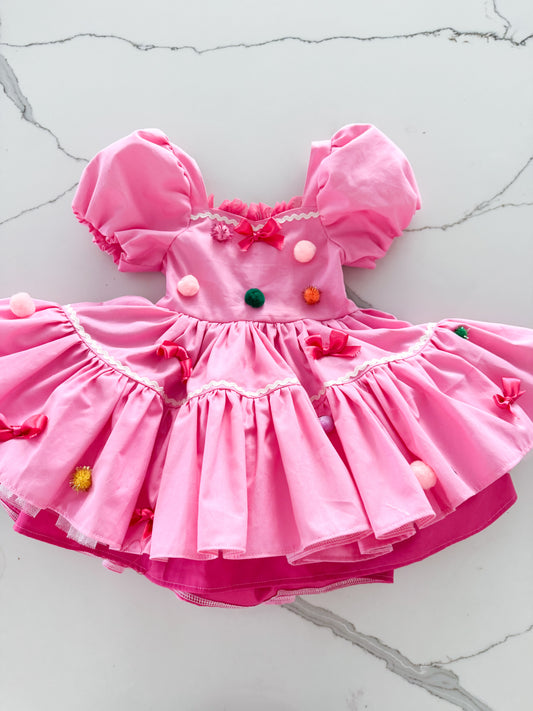 PREORDER Pretty in pink Christmas petticoat dress