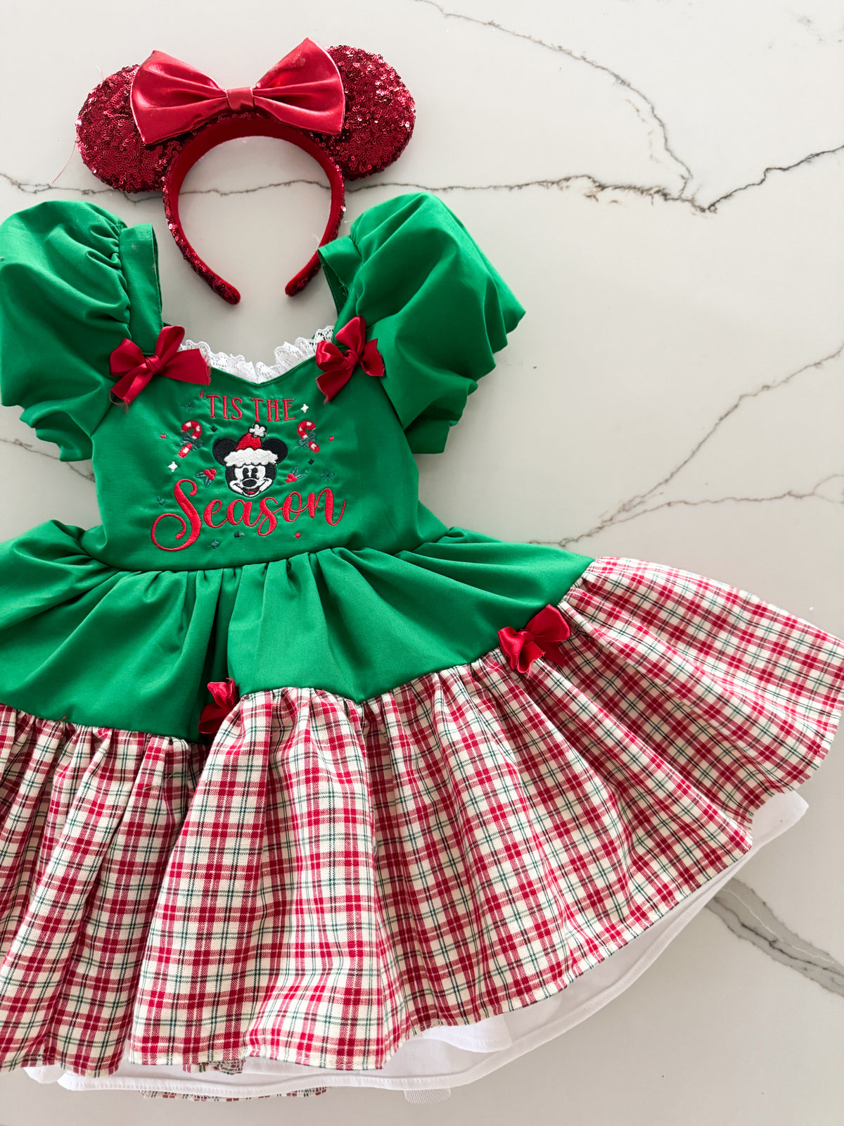 PREORDER Embroidered classic ‘Tis the Season petticoat dress