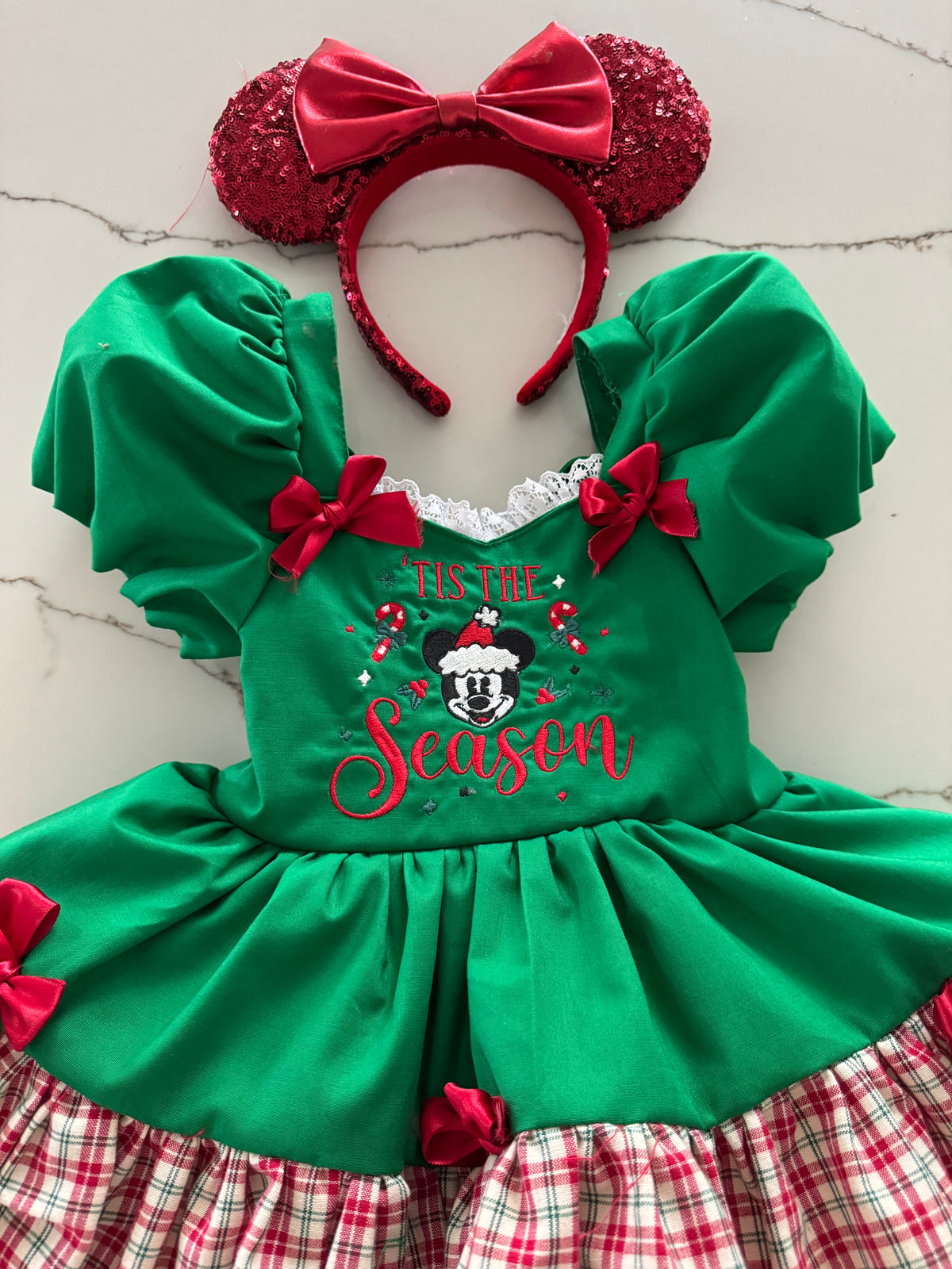 PREORDER Embroidered classic ‘Tis the Season petticoat dress