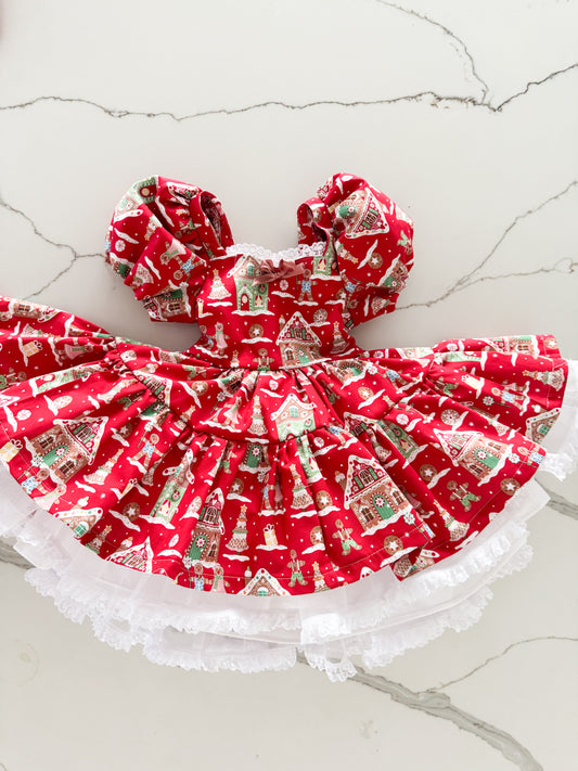 PREORDER Red gingerbread ultimate poof dresss