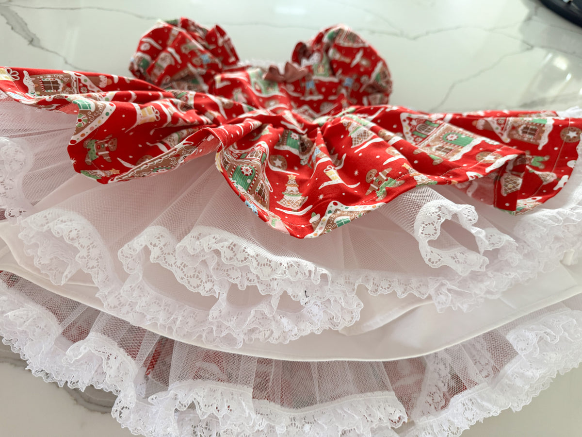 PREORDER Red gingerbread ultimate poof dresss