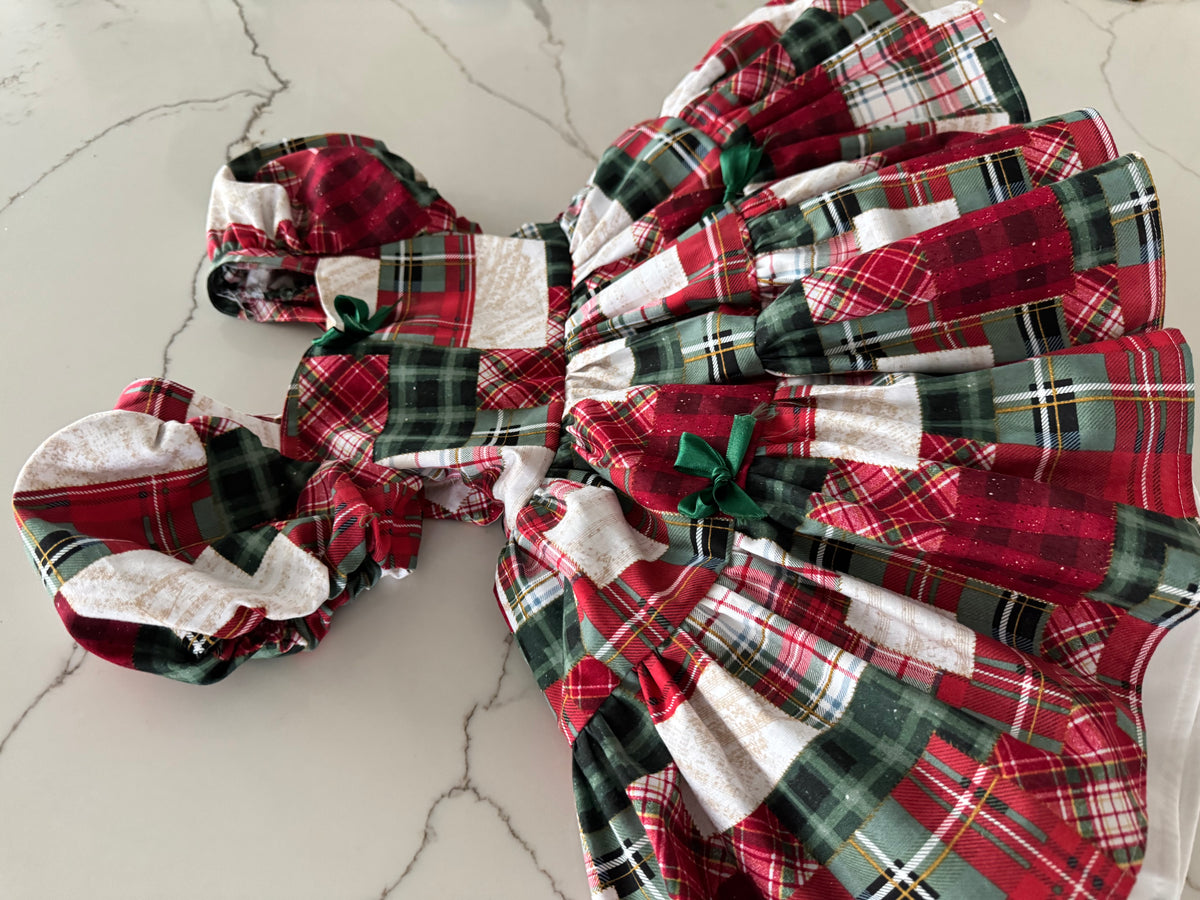 PREORDER Patchwork holiday petticoat dress