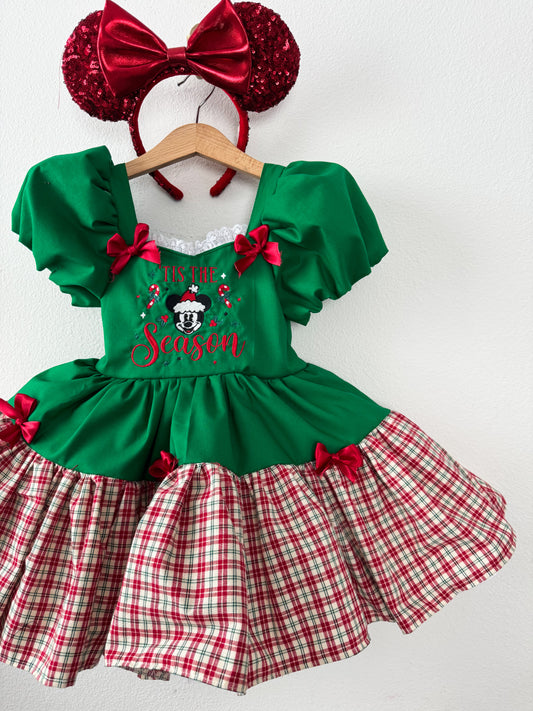 PREORDER Embroidered classic ‘Tis the Season petticoat dress