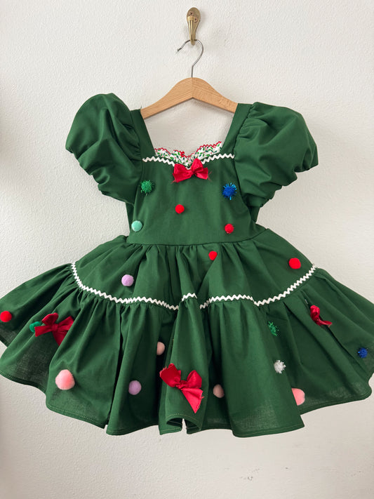 PREORDER Classic green ornament tree petticoat dresss