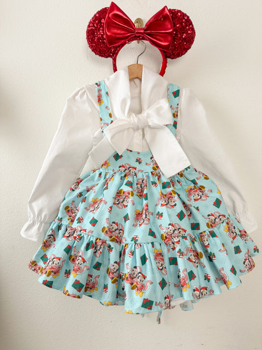 PREORDER TWO- piece petticoat pinafore + bow top