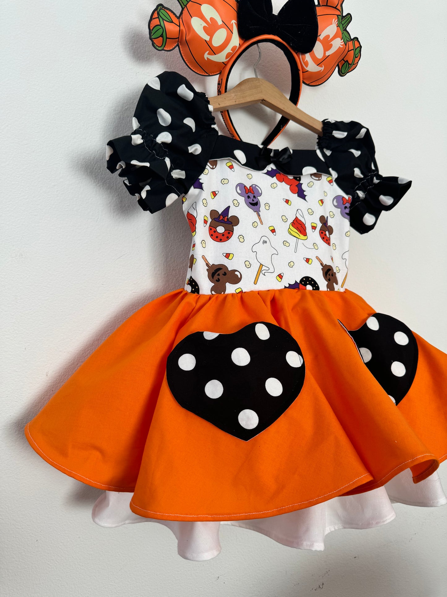 PREORDER Halloween treats twirl dress ( petticoat layer included)