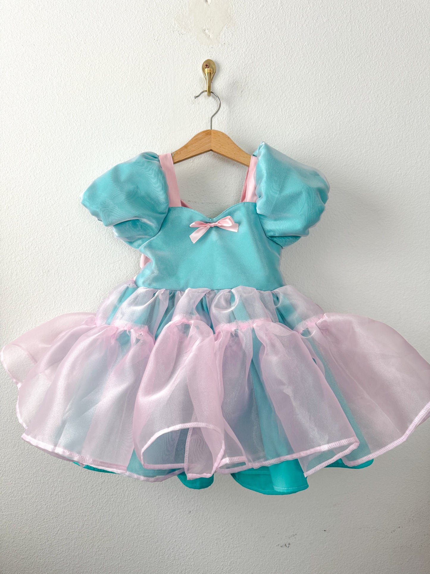 PREORDER Teal+Pink Poof Organza Poof dress