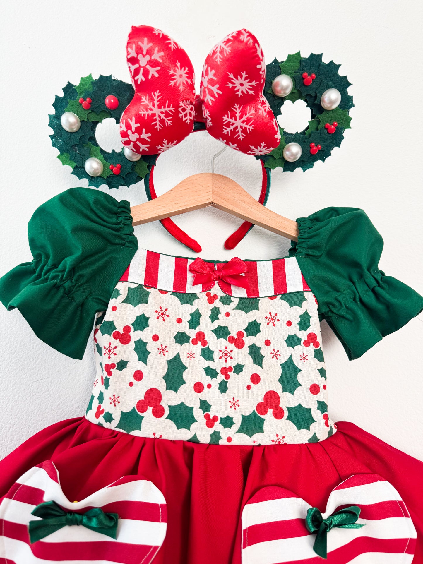 PREORDER Mistletoe Mouse poof dress with petticoat layer
