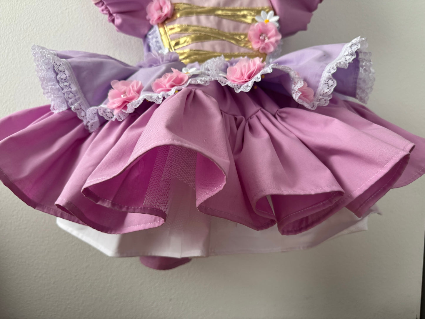 PREORDER Flower princess poof dress with petticoat layer