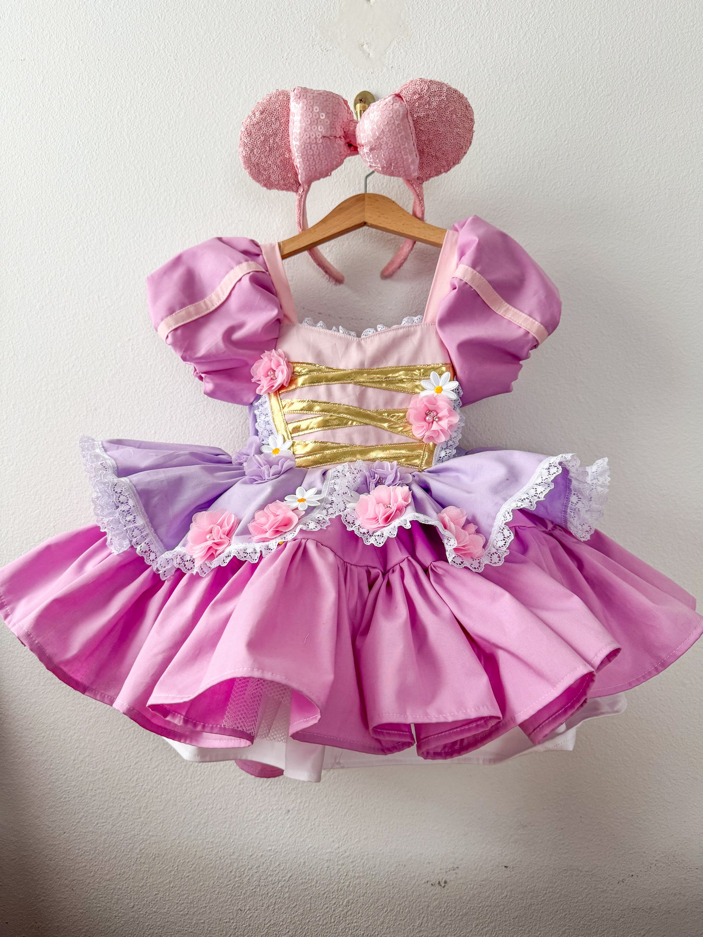 PREORDER Flower princess poof dress with petticoat layer