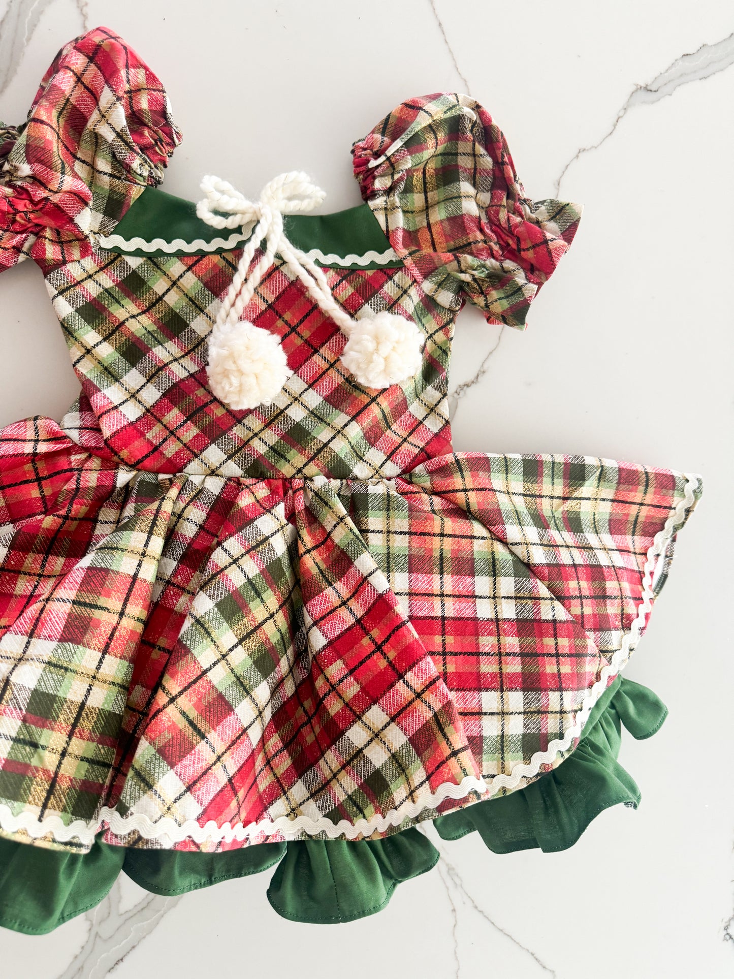 PREORDER Plaid twirl dress with petticoat layer