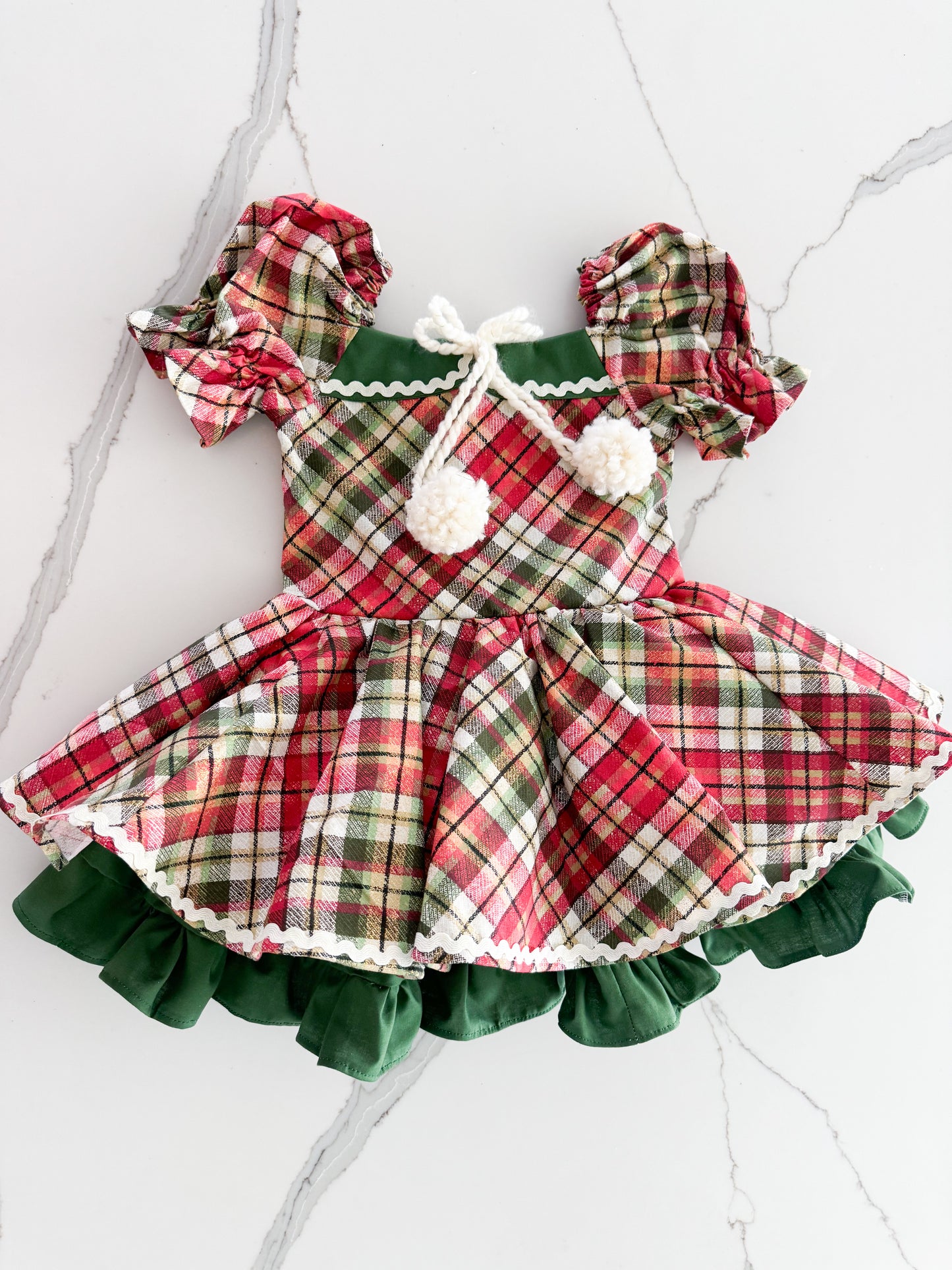 PREORDER Plaid twirl dress with petticoat layer