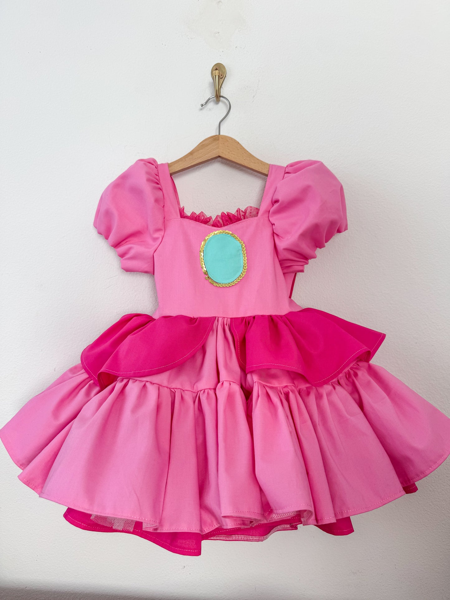 PREORDER Peachy pink poof dress with petticoat layer