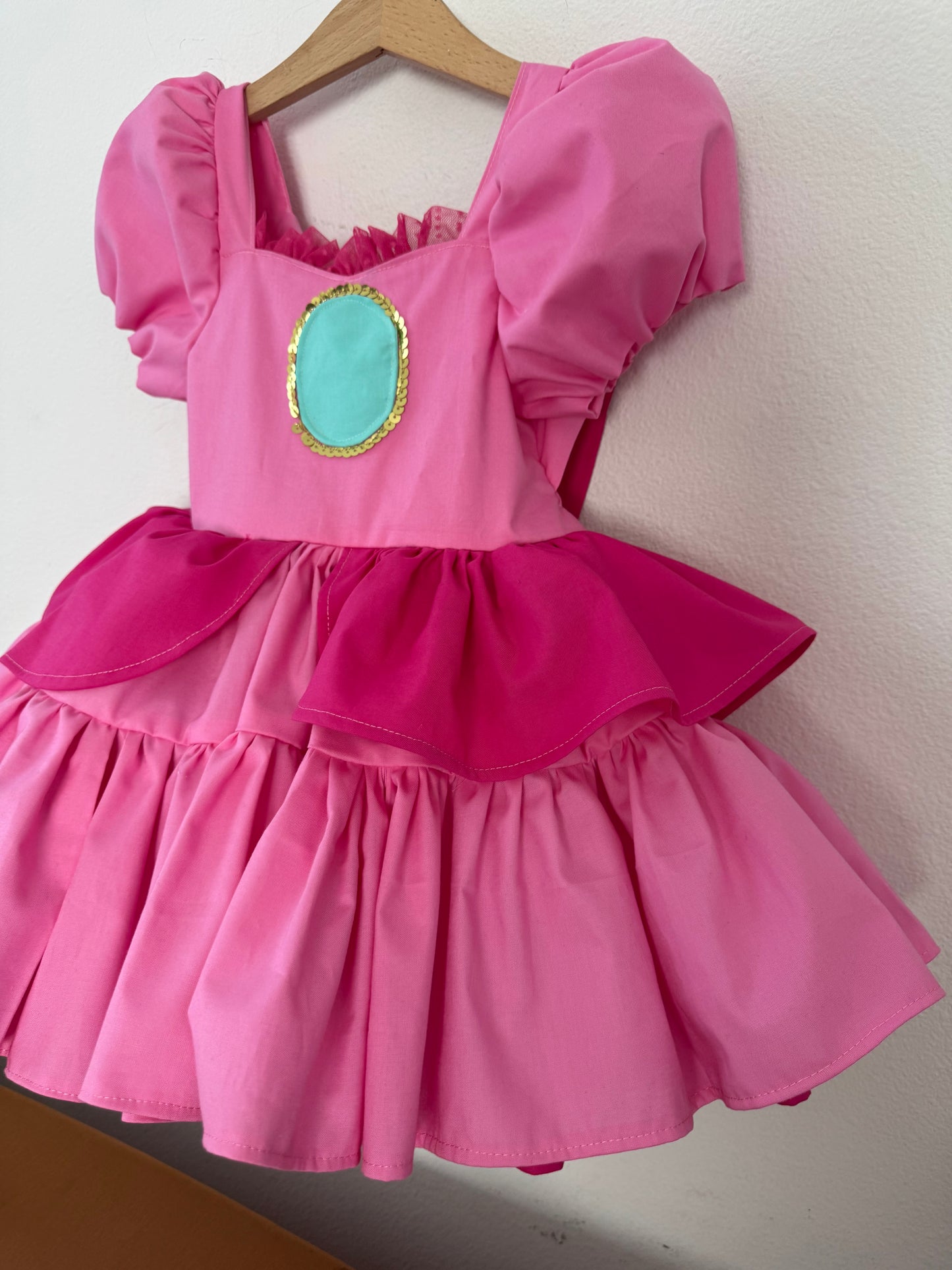 PREORDER Peachy pink poof dress with petticoat layer