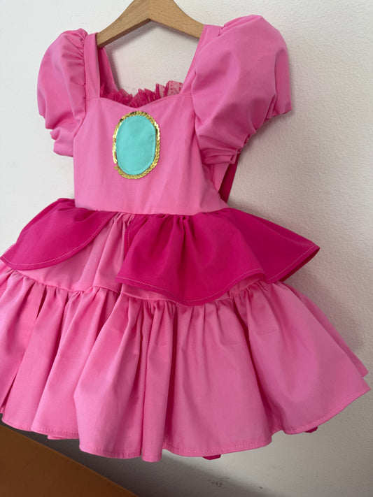 PREORDER Peachy pink poof dress with petticoat layer