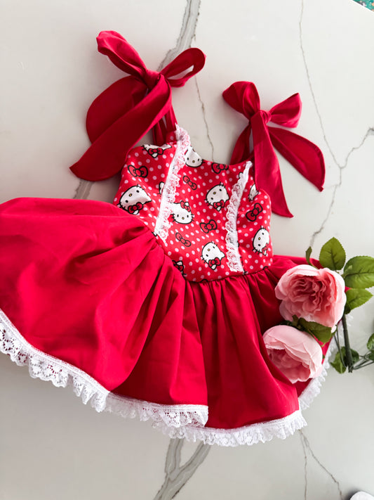 PREORDER Red Kitty Poof Dress
