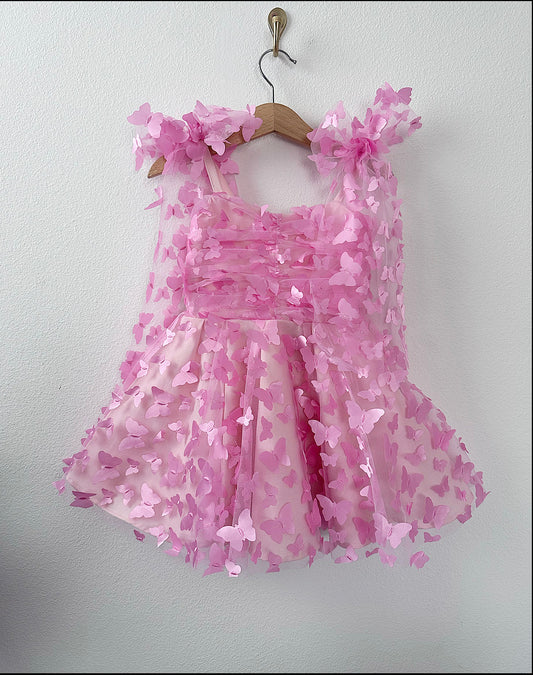 PREORDER Pink twirl butterfly dress